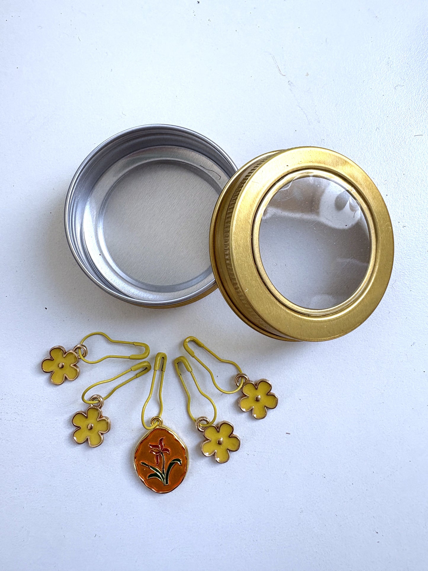 Stitch markers - Amaryllis - Yellow