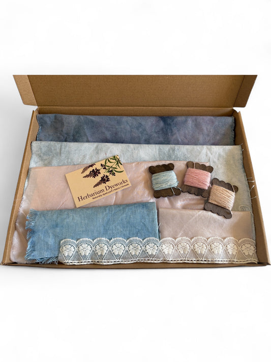 Fabric box - Blue and pink