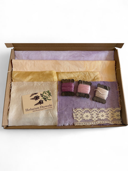 Fabric box - Purple and yellow
