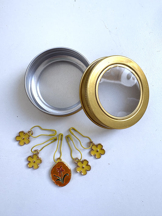 Stitch markers - Amaryllis - Yellow